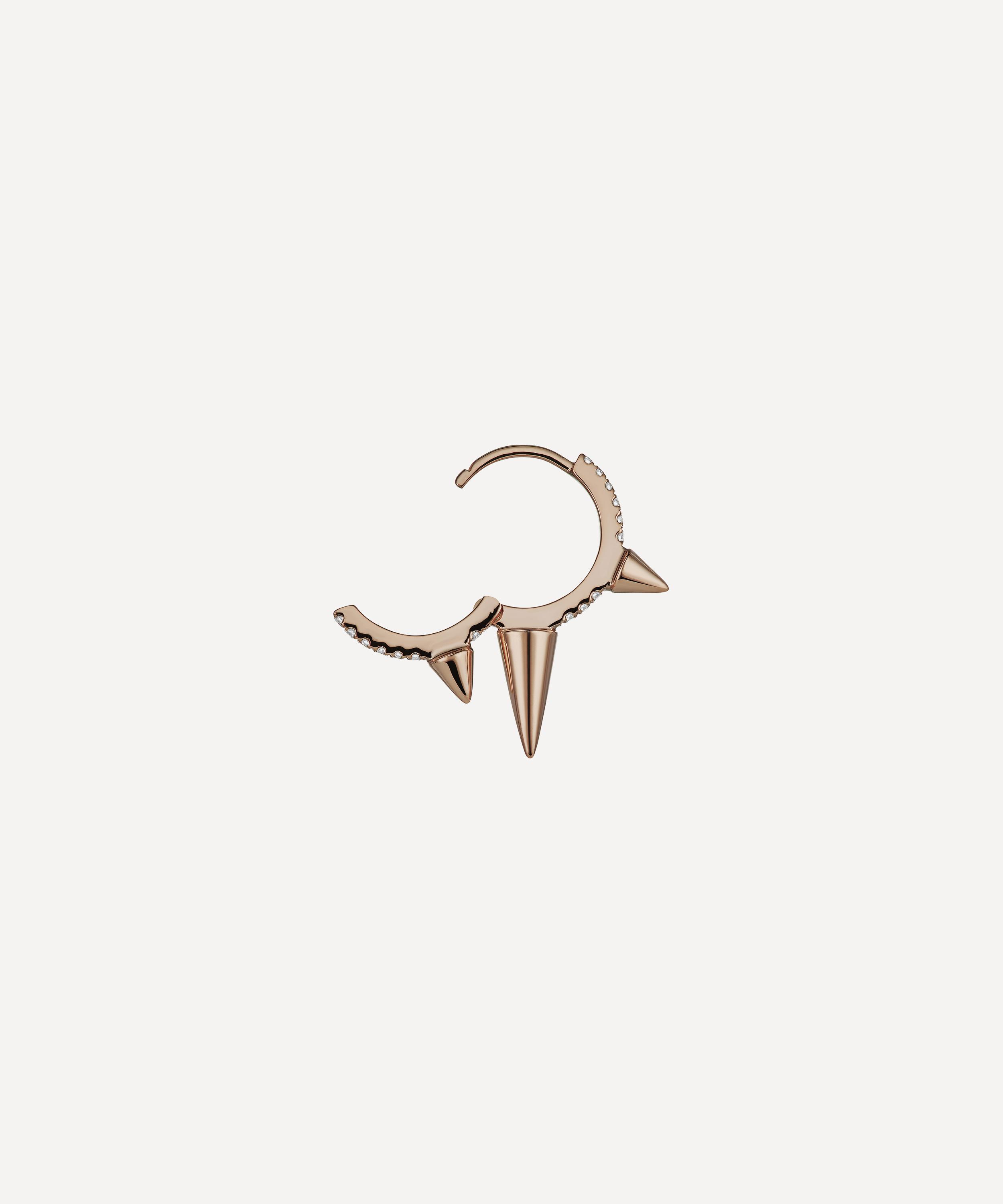 Maria Tash - 18ct 9.5mm Triple Long Spike Diamond Eternity Hoop Earring image number 3
