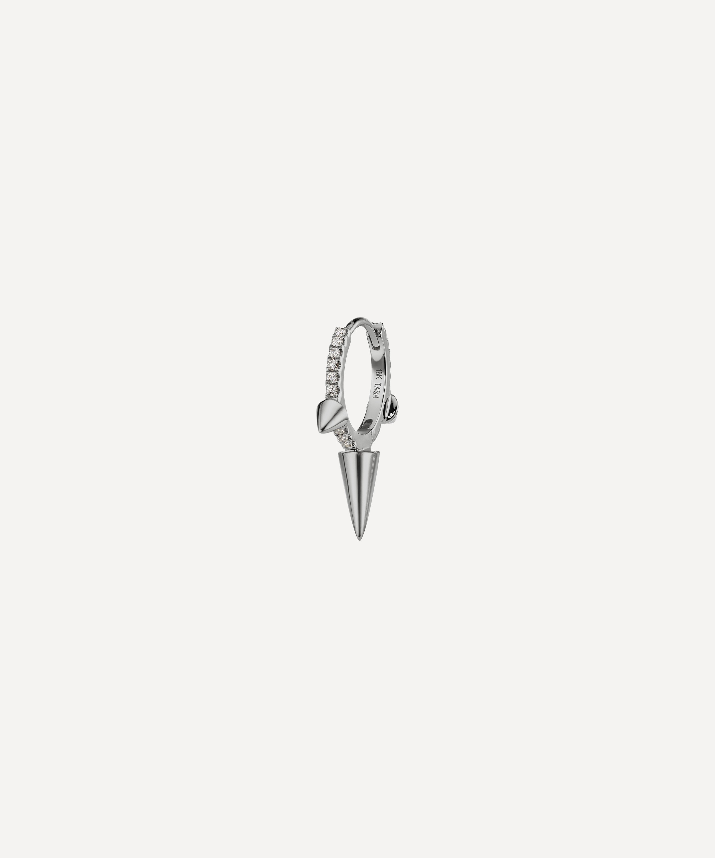Maria Tash - 18ct 9.5mm Triple Long Spike Diamond Eternity Hoop Earring