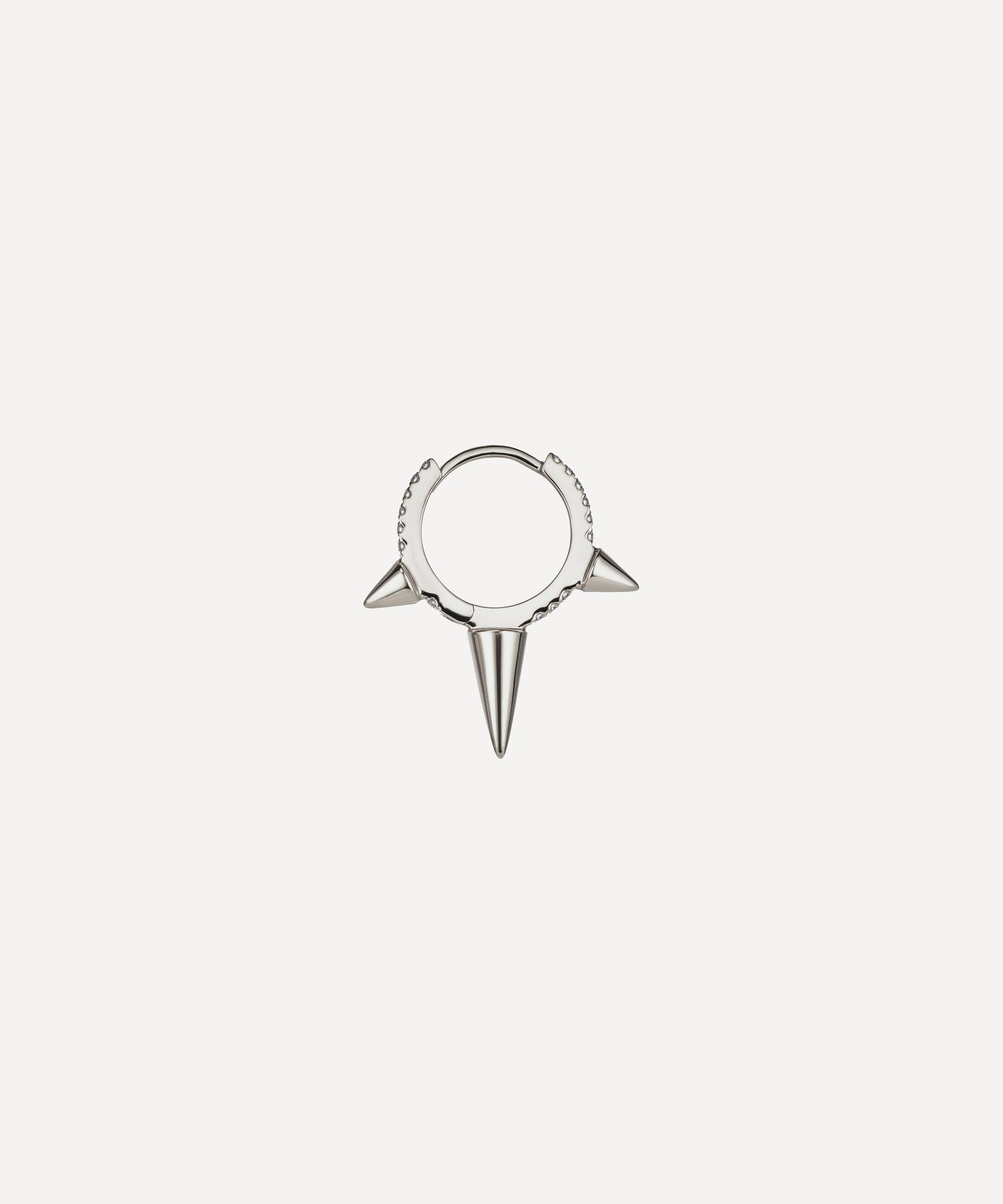 Maria Tash - 18ct 9.5mm Triple Long Spike Diamond Eternity Hoop Earring image number 2