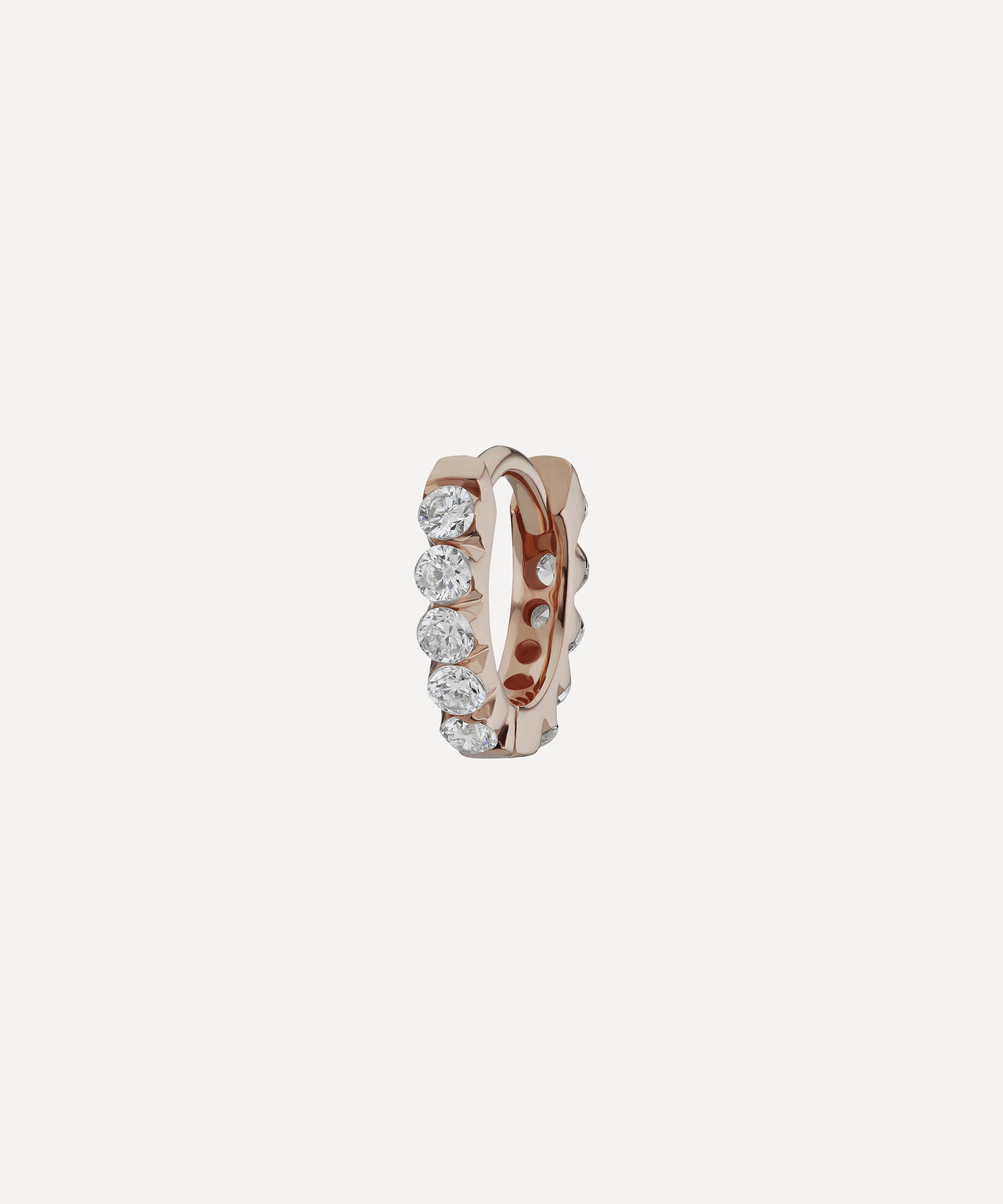 Maria Tash - 18ct 5mm Invisible Set Diamond Eternity Hoop Earring image number 0