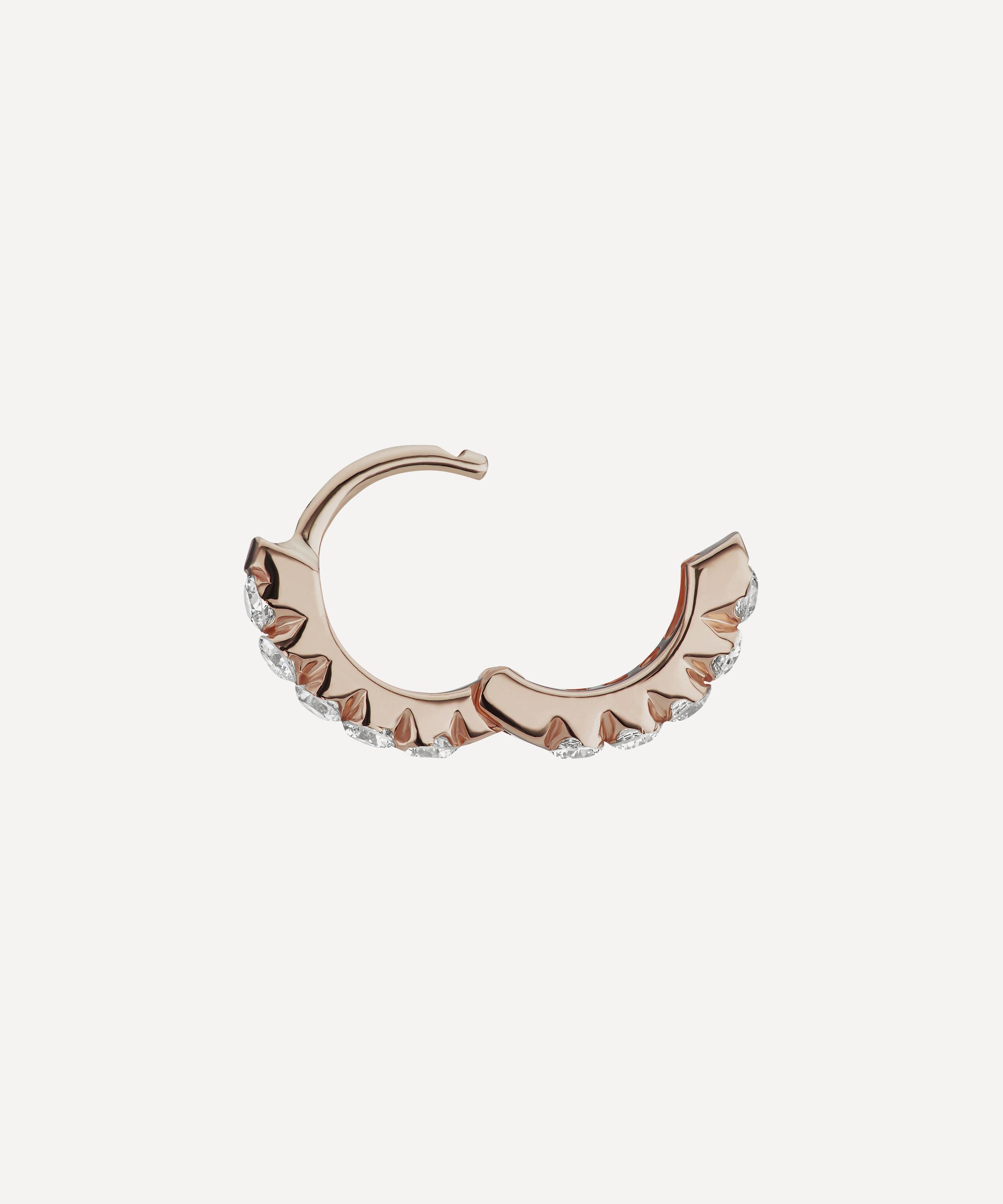 Maria Tash - 18ct 5mm Invisible Set Diamond Eternity Hoop Earring image number 4