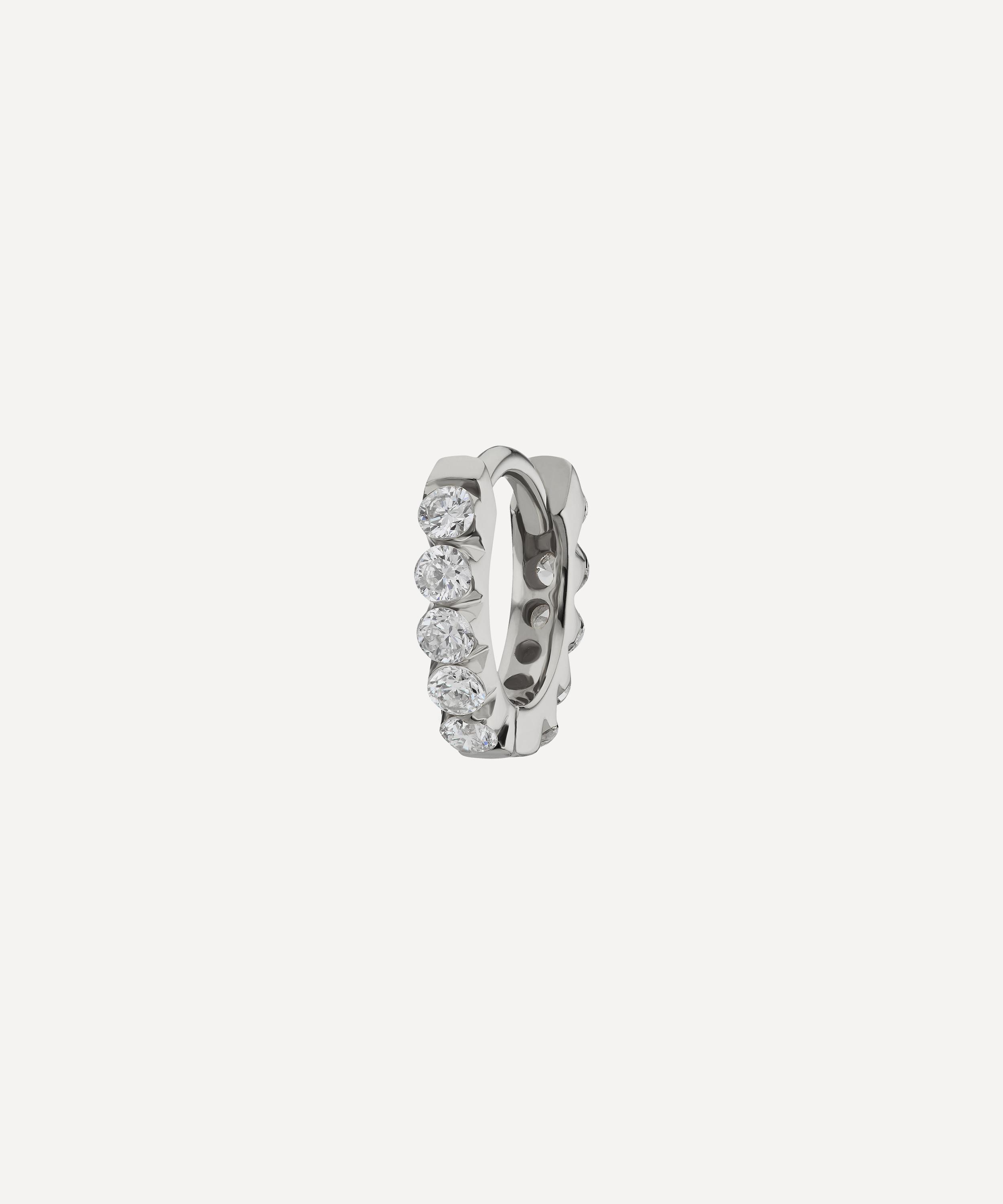 Maria Tash - 18ct 5mm Invisible Set Diamond Eternity Hoop Earring image number 0