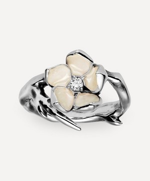 Shaun Leane - Silver Cherry Blossom Diamond Flower Ring image number 0