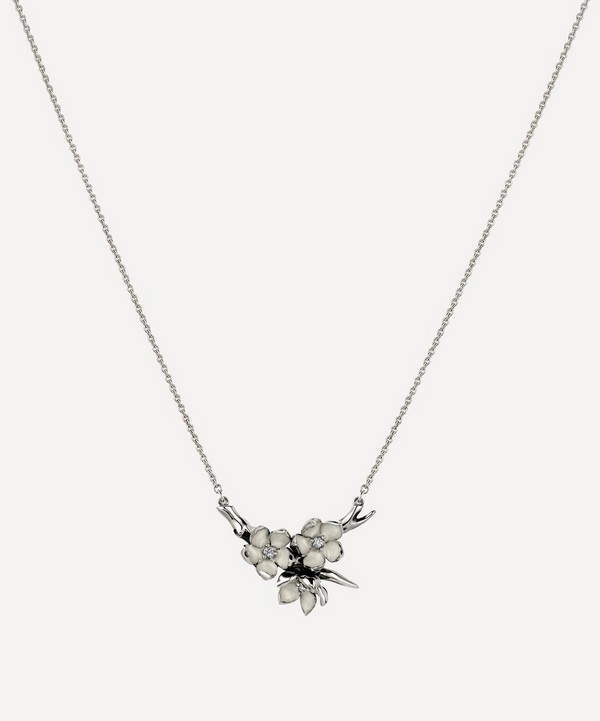 Shaun Leane - Cherry Blossom Diamond Flower Posy Pendant Necklace image number null