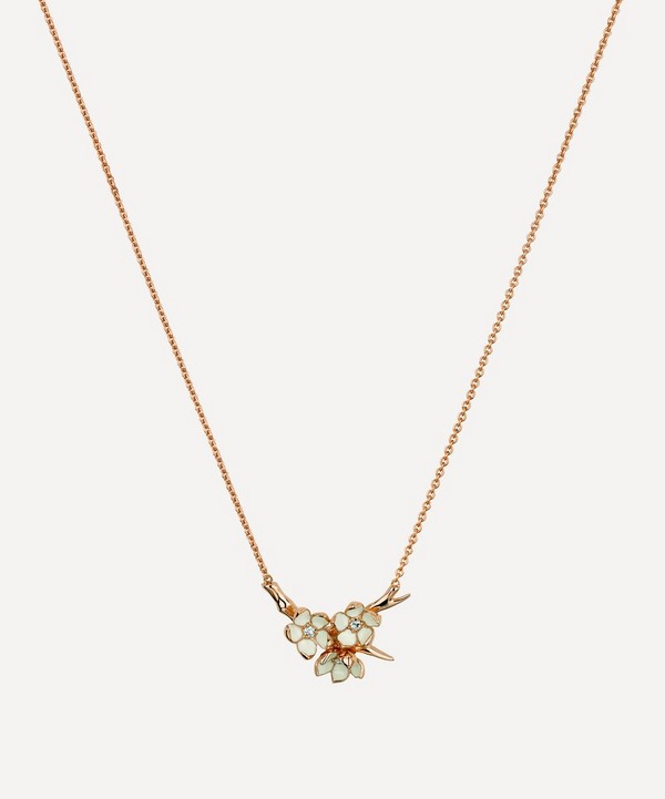 Shaun Leane - Cherry Blossom Diamond Flower Posy Pendant Necklace image number null