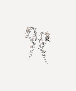 Shaun Leane - Cherry Blossom Pearl and Diamond Flower Hook Earrings image number 0