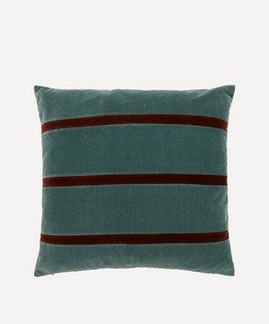 Christina Lundsteen - Gemma Striped Cotton Velvet Cushion image number 0