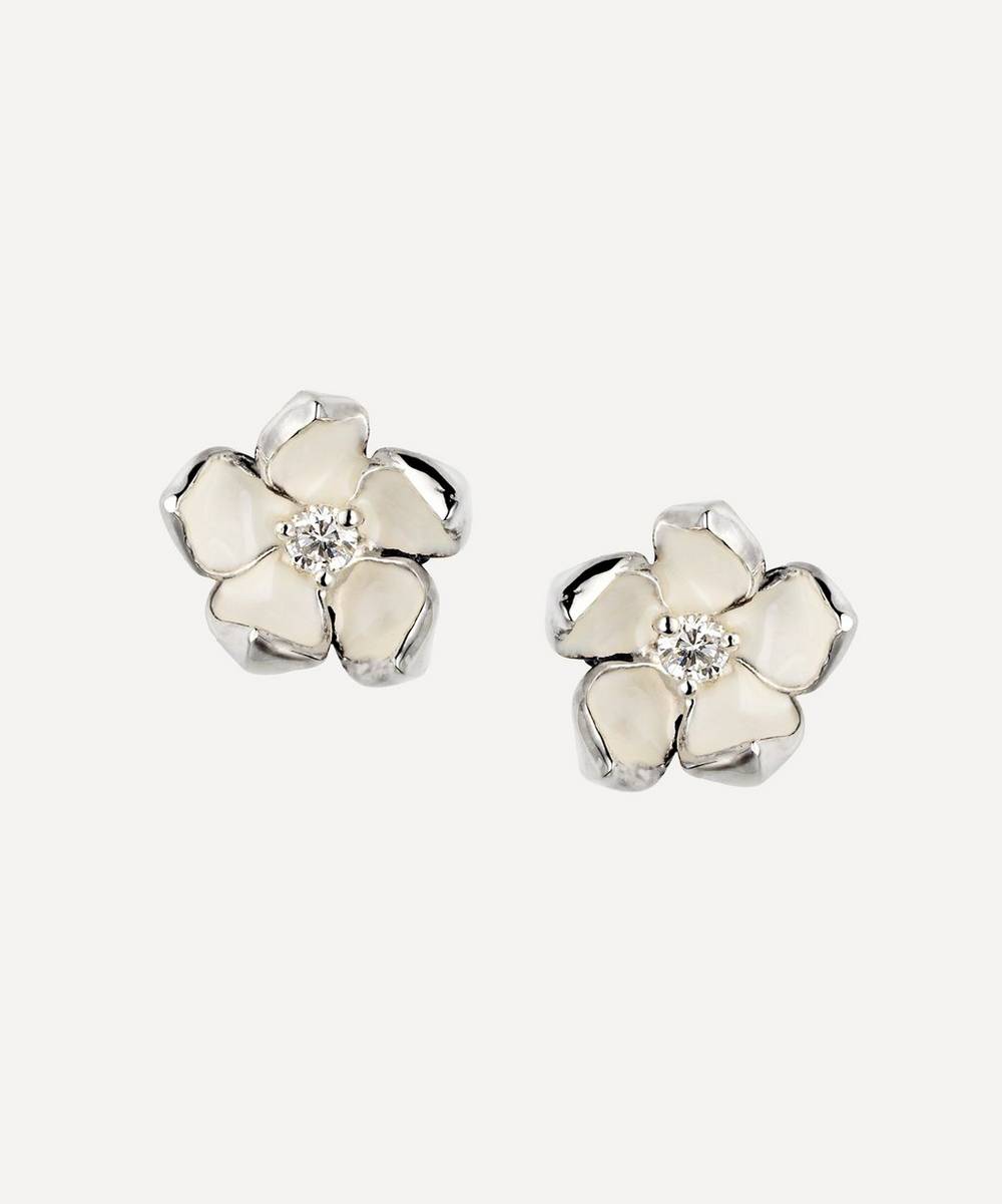 Shaun Leane - Cherry Blossom Diamond Flower Stud Earrings