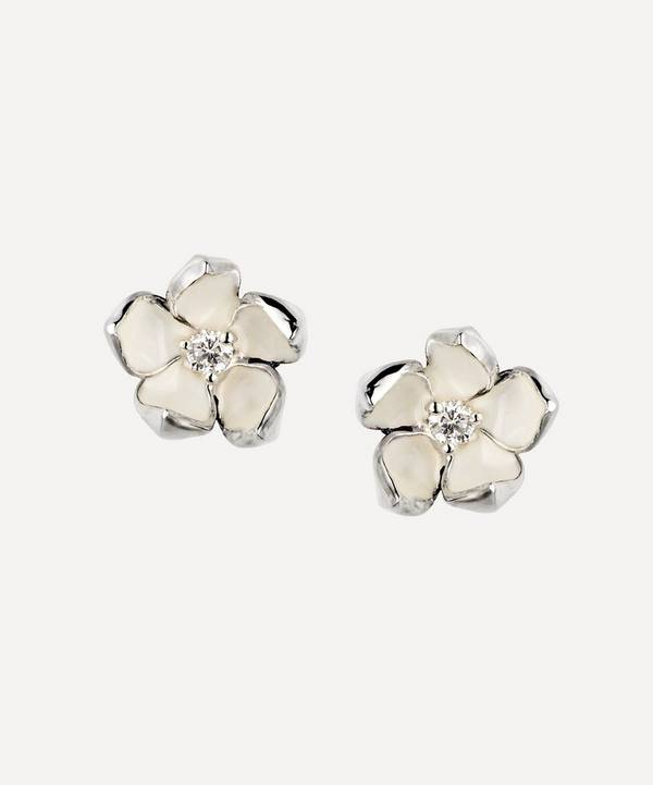 Shaun Leane - Cherry Blossom Diamond Flower Stud Earrings image number 0