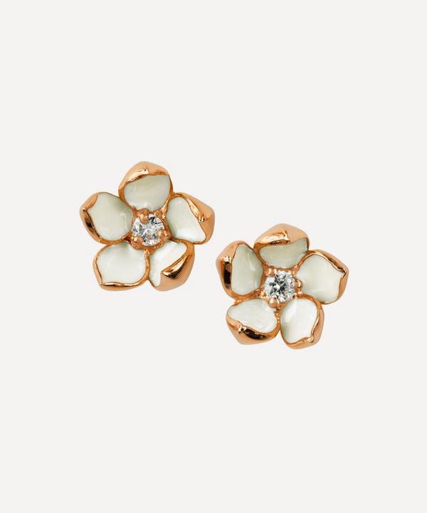 Shaun Leane - Cherry Blossom Diamond Flower Stud Earrings image number null