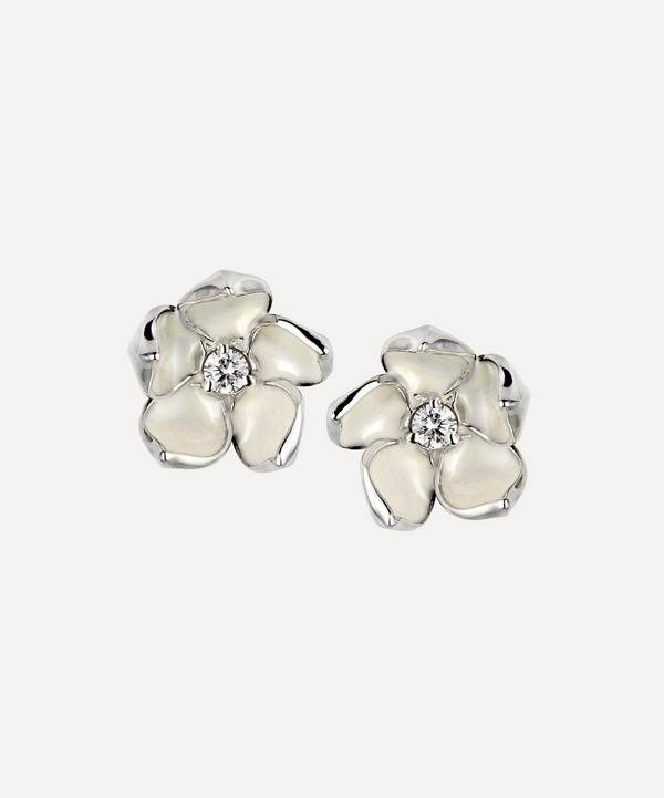 Shaun Leane - Cherry Blossom Large Diamond Flower Stud Earrings image number null