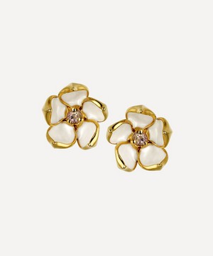 Shaun Leane - Cherry Blossom Large Diamond Flower Stud Earrings image number 0