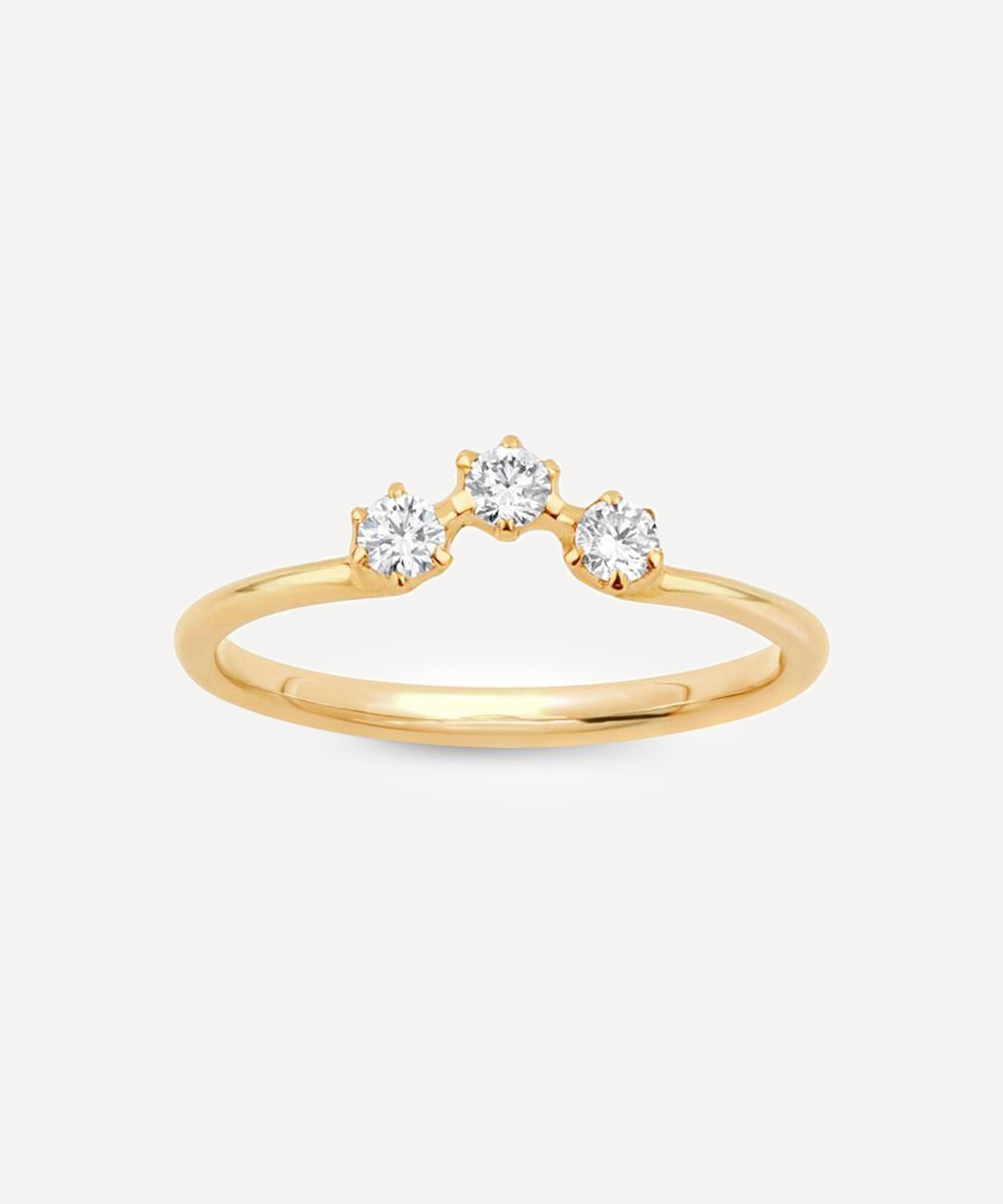Dinny Hall - Gold Ellie Diamond Crown Ring image number 0