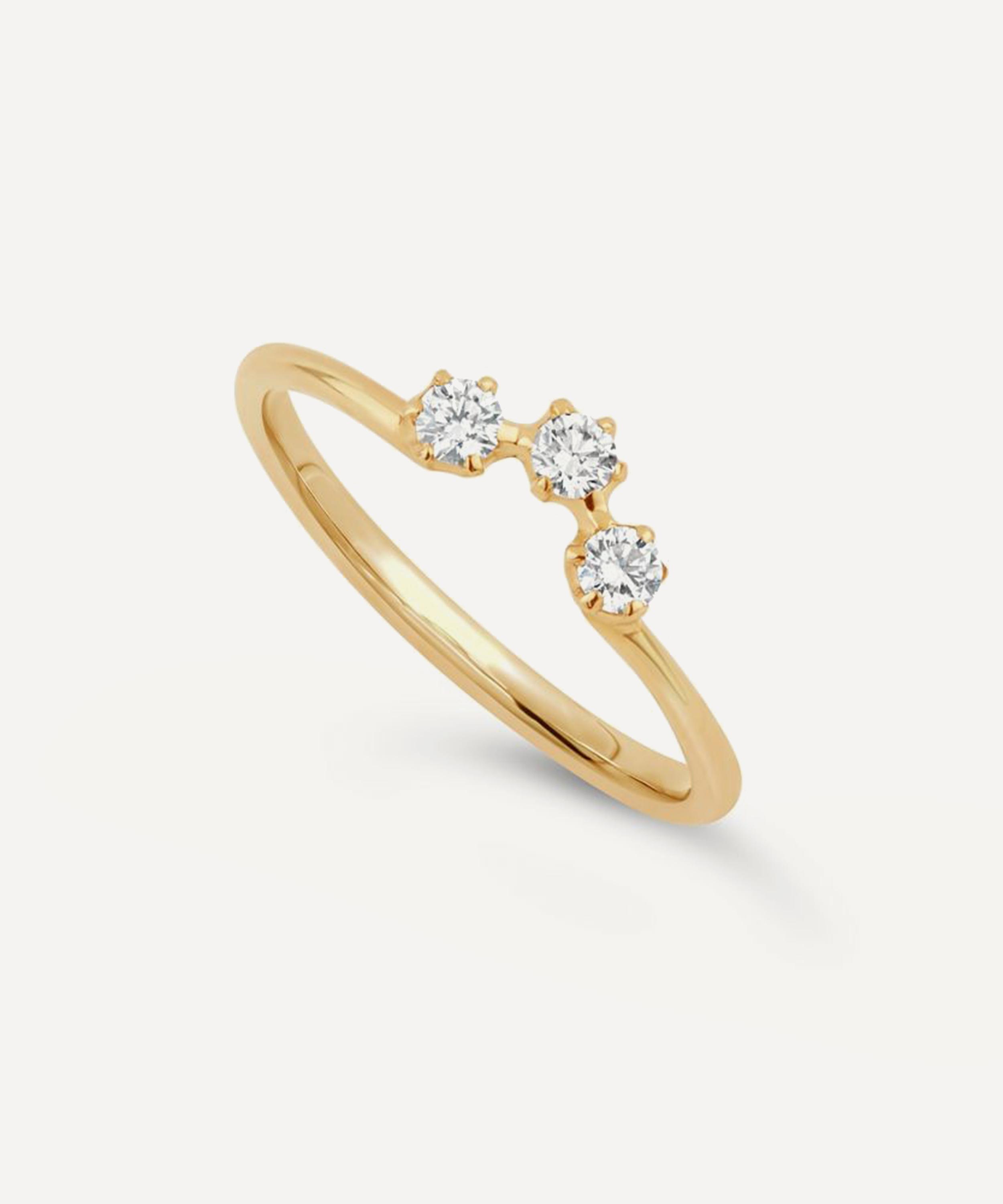 Dinny Hall - Gold Ellie Diamond Crown Ring image number 2