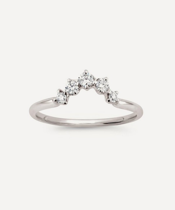 Dinny Hall - White Gold Lily Diamond Crown Ring image number null