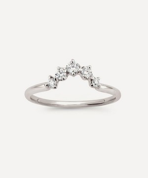 Dinny Hall - White Gold Lily Diamond Crown Ring image number 0