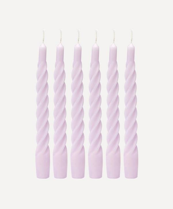 Anna + Nina - Matte Lilac Twisted Candles Set of Six image number 0