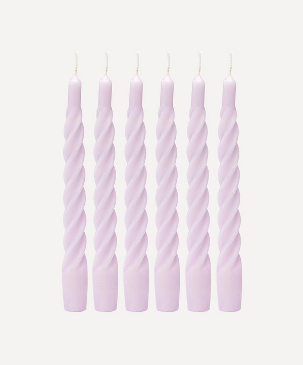 Anna + Nina - Matte Lilac Twisted Candles Set of Six image number null