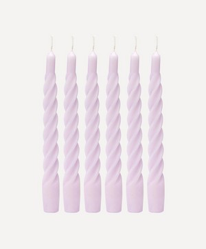 Anna + Nina - Matte Lilac Twisted Candles Set of Six image number 0