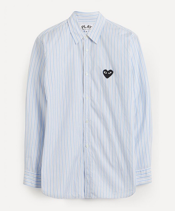 Comme des Garçons Play - Heart Logo Patch Striped Cotton Shirt image number null