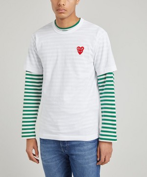 Comme des Garçons Play - Heart Logo Patch Cotton T-Shirt image number 1