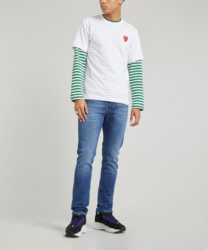 Comme des Garçons Play - Heart Logo Patch Cotton T-Shirt image number 2