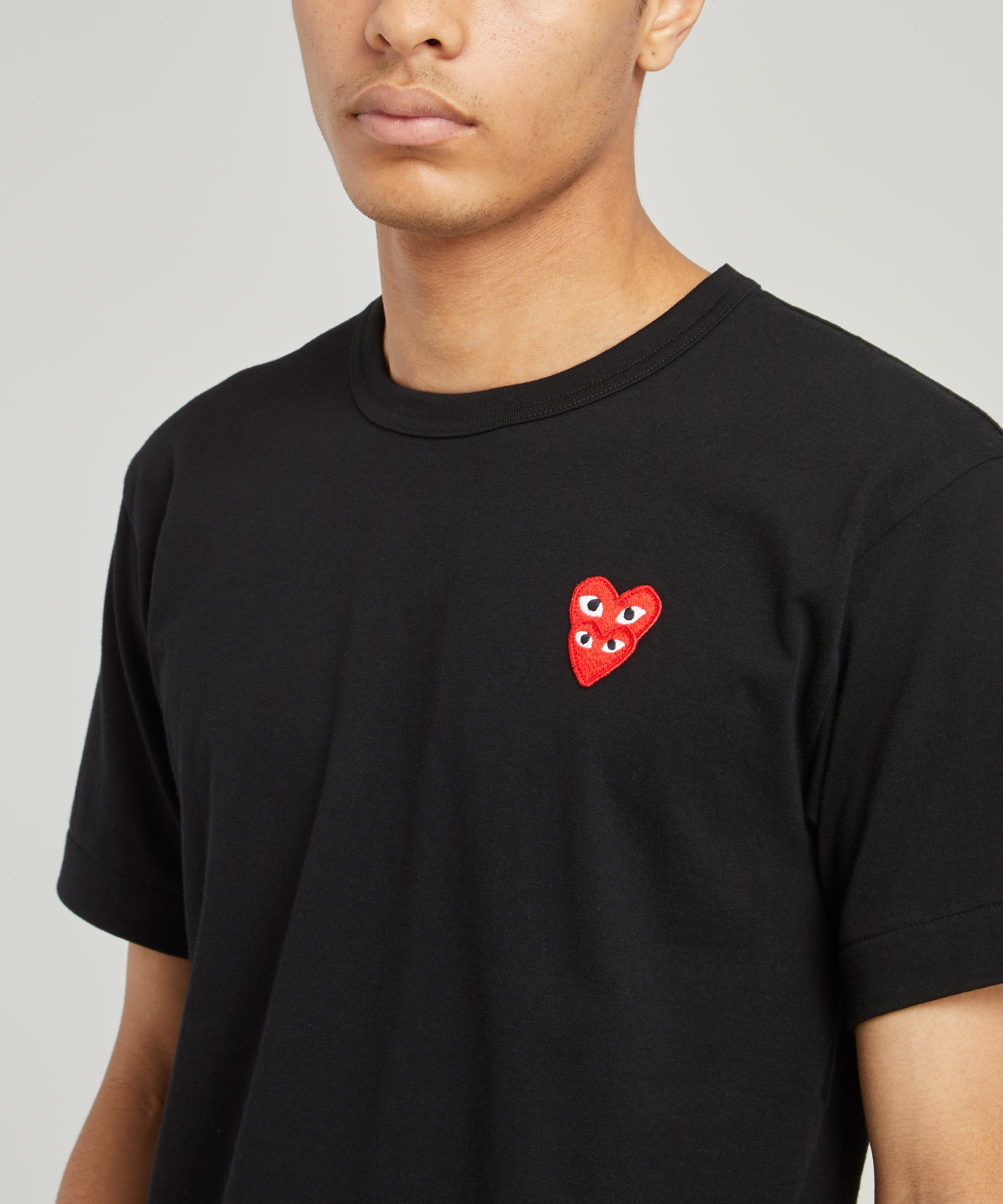 Comme des Garçons Play - Heart Logo Patch Cotton T-Shirt image number 4