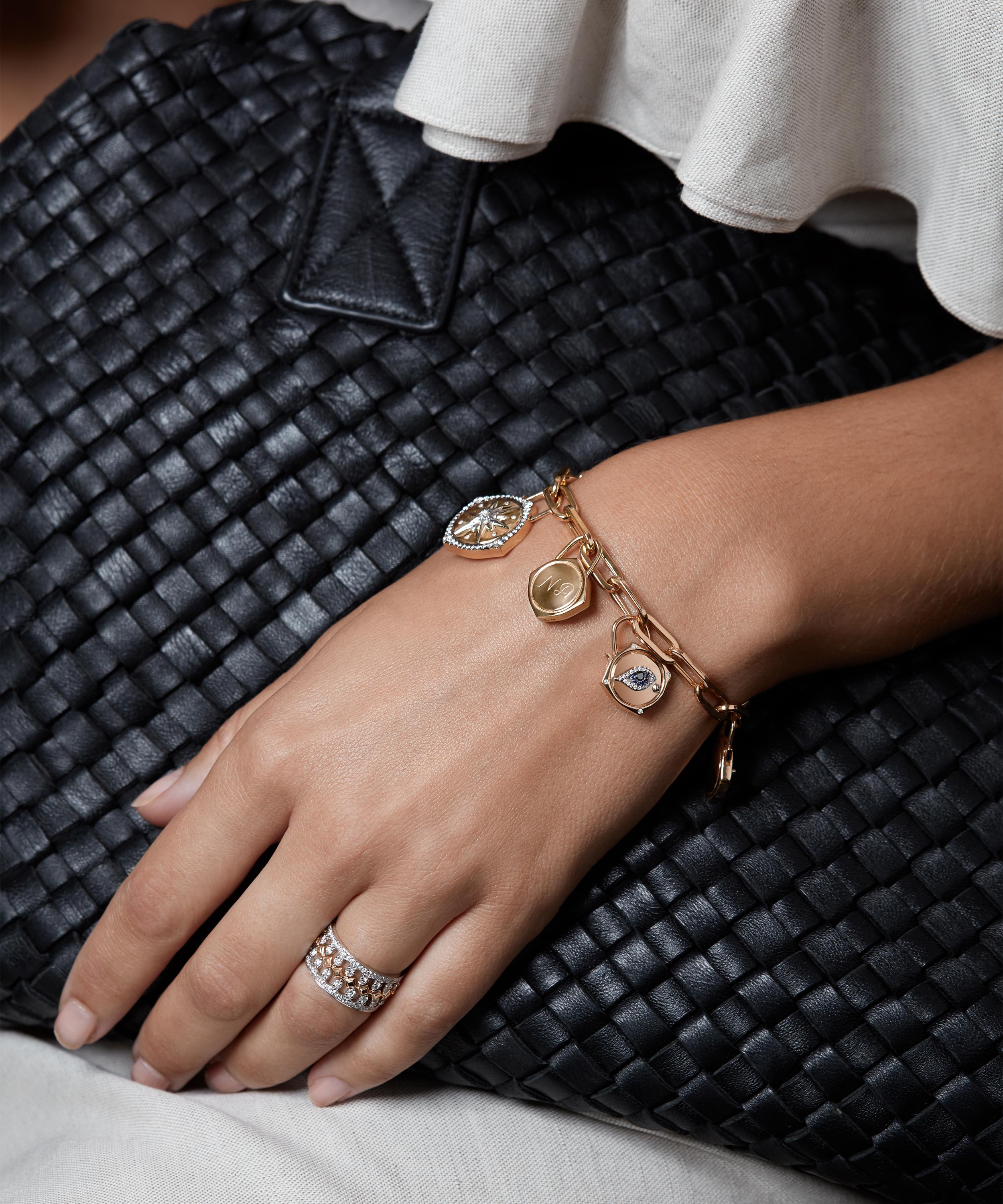 Annoushka - 18ct Gold Lovelock Sapphire and Diamond Evil Eye Charm image number 1