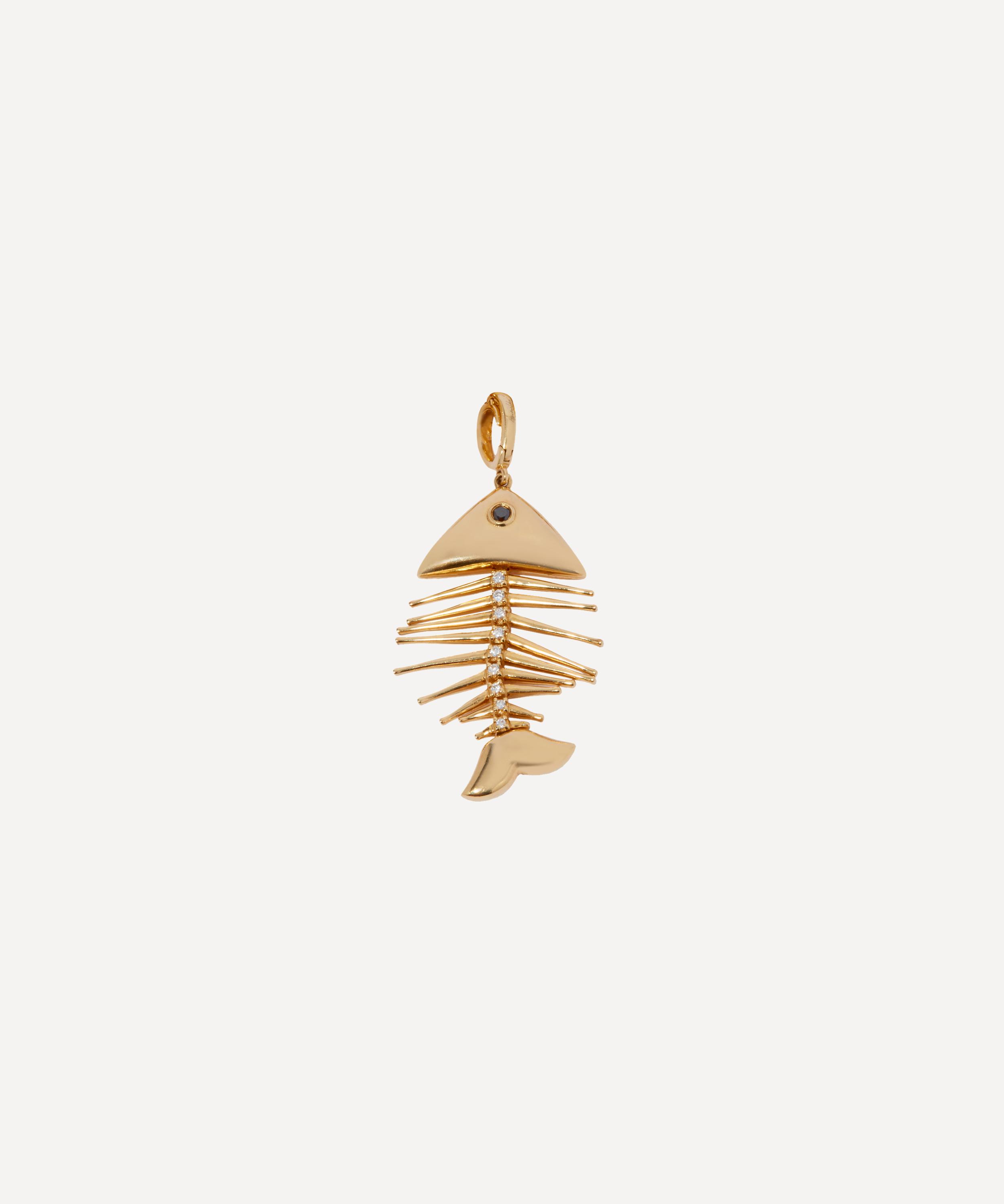 Annoushka - 18ct Gold Diamond Fish Bones Charm image number 2