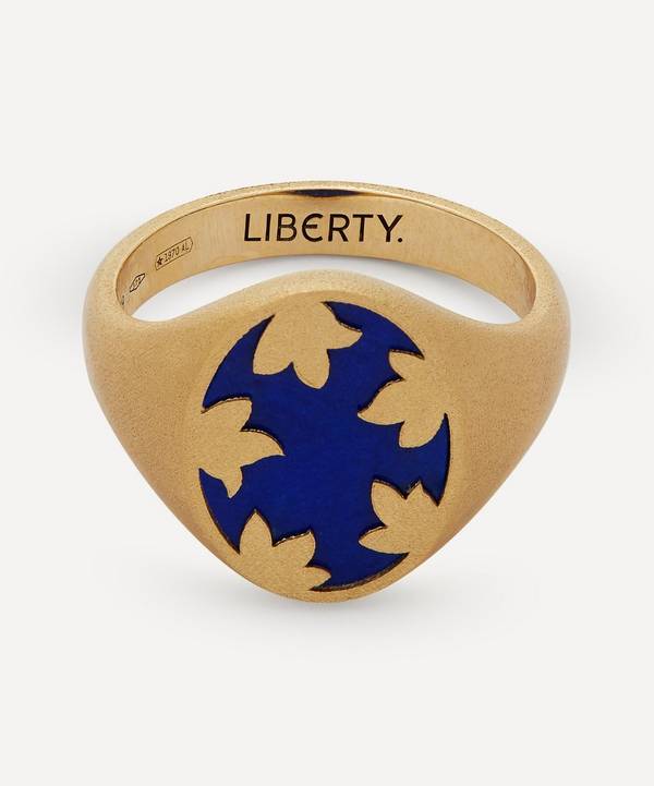 Liberty - 9ct Gold Betty Signet Ring with Lapis Stone