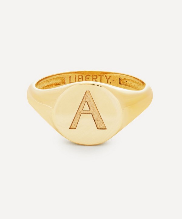 Liberty - 9ct Gold Initial Liberty Signet Ring - A image number null