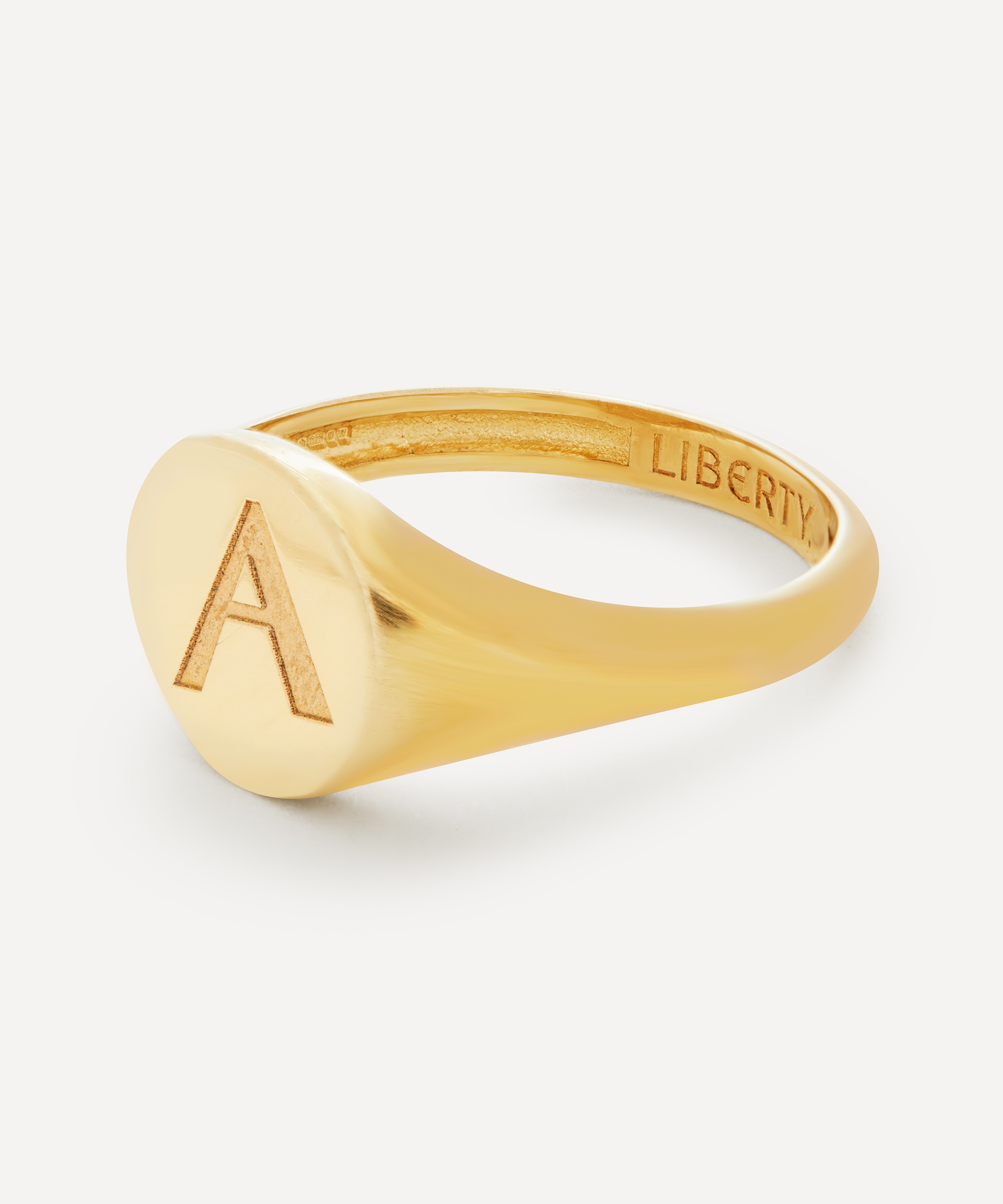 Liberty - 9ct Gold Initial Liberty Signet Ring - A image number 2