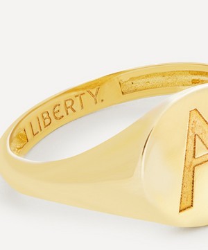 Liberty - 9ct Gold Initial Liberty Signet Ring - A image number 3