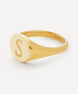 Liberty - 9ct Gold Initial Liberty Signet Ring - S image number 2