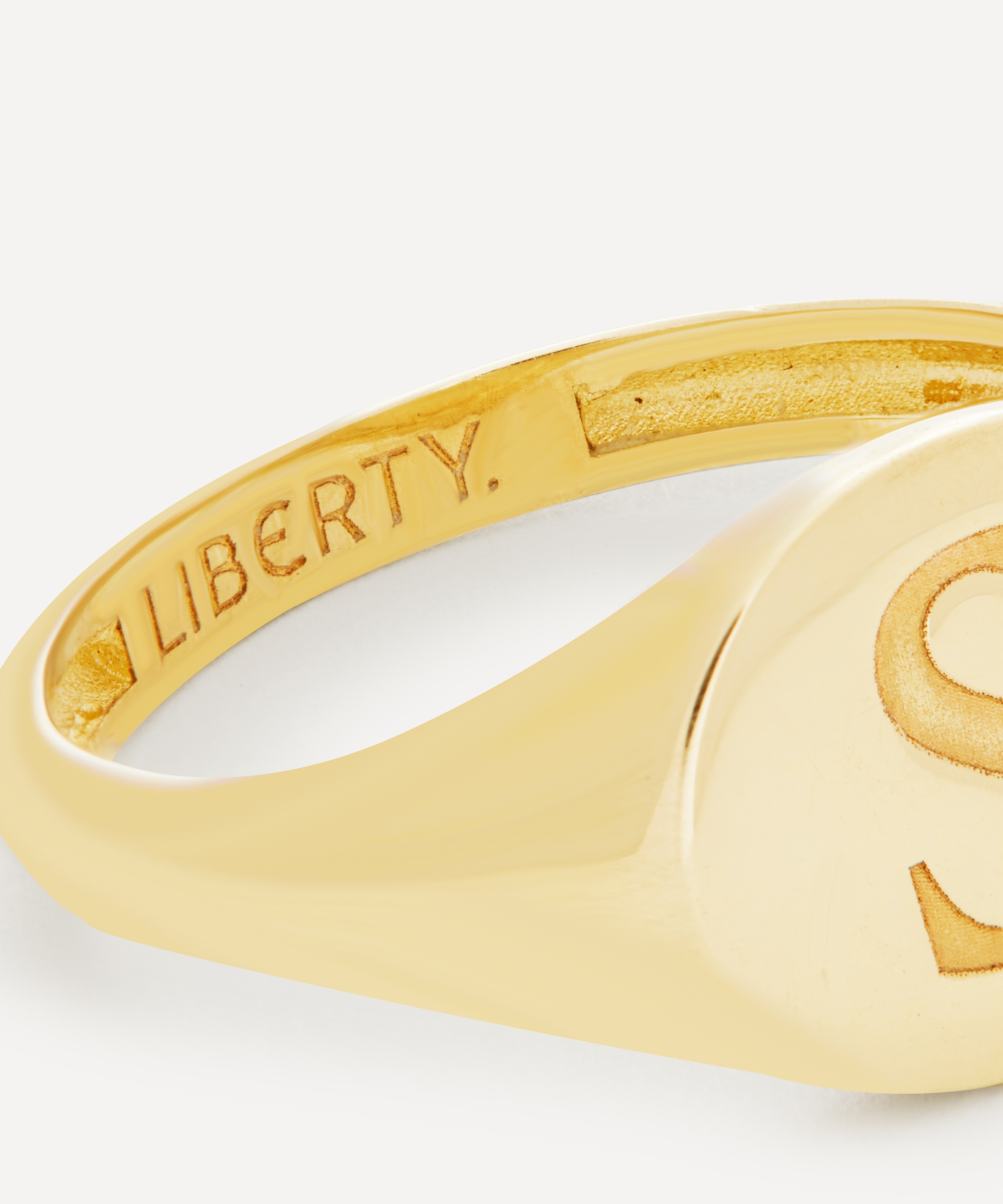 Liberty - 9ct Gold Initial Liberty Signet Ring - S image number 3