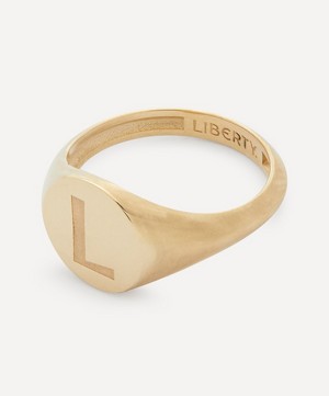 Liberty - 9ct Gold Initial Liberty Signet Ring - L image number 2