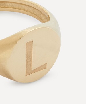 Liberty - 9ct Gold Initial Liberty Signet Ring - L image number 3