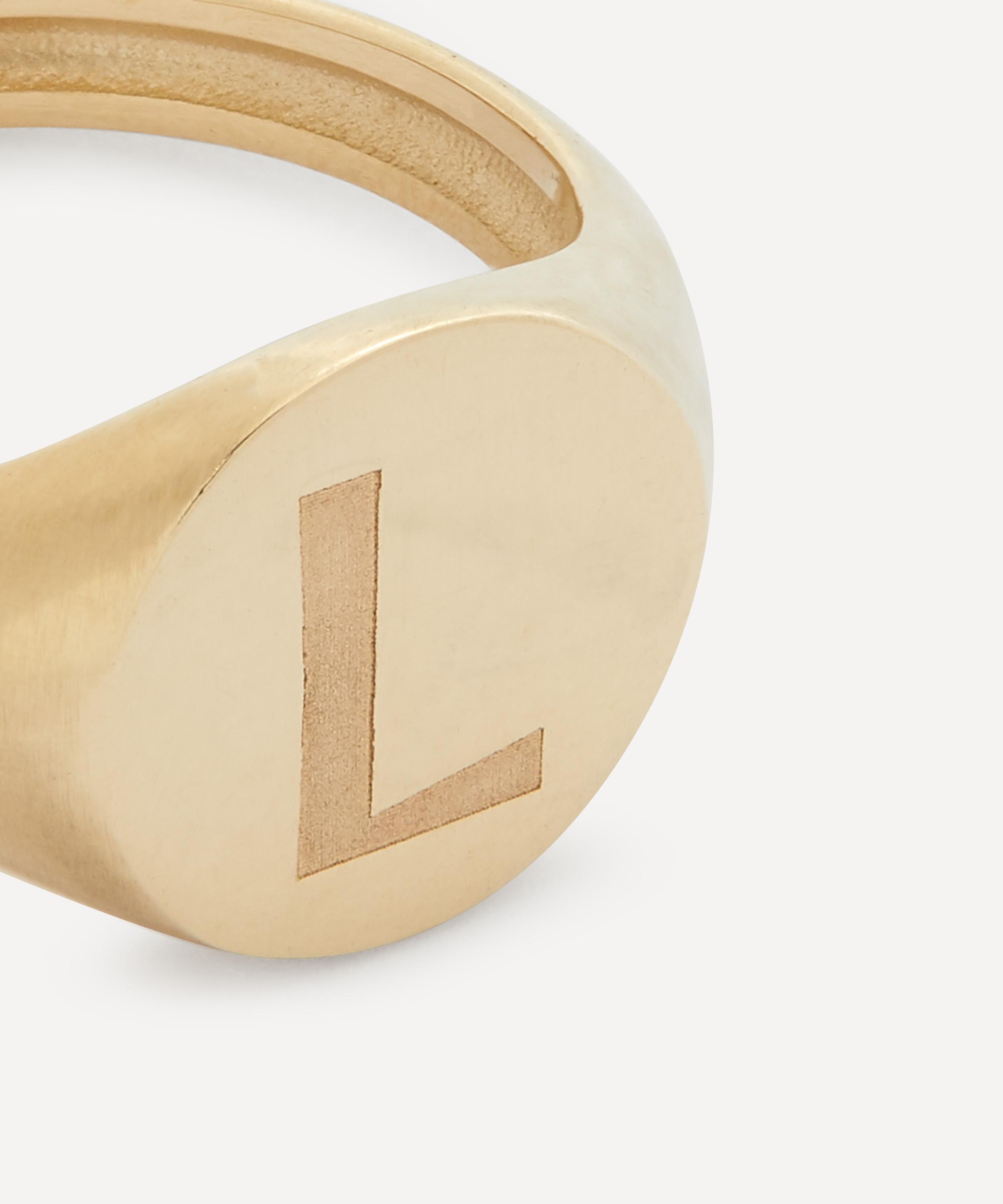 Liberty 9ct Gold Initial Liberty Signet Ring - L | Liberty