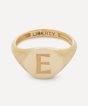 Liberty - 9ct Gold Initial Liberty Signet Ring - E image number 0