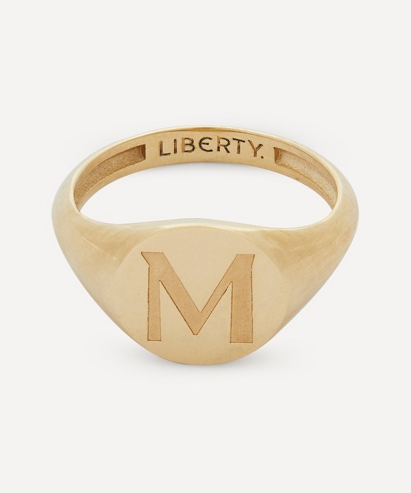 Liberty - 9ct Gold Initial Liberty Signet Ring - M image number null