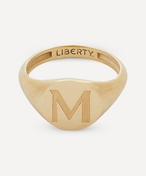 Liberty - 9ct Gold Initial Liberty Signet Ring - M image number 0
