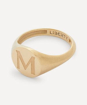 Liberty - 9ct Gold Initial Liberty Signet Ring - M image number 2