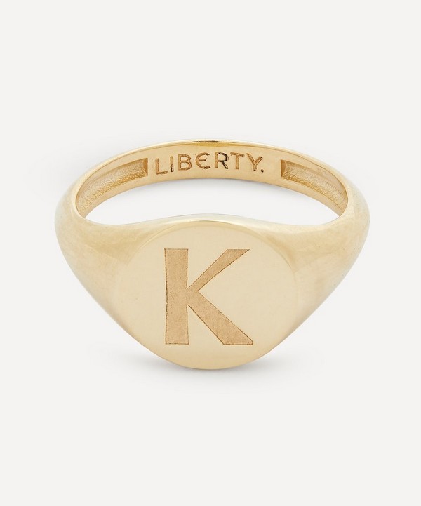 Liberty - 9ct Gold Initial Liberty Signet Ring - K image number null