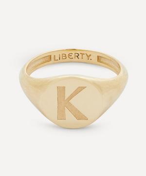 Liberty - 9ct Gold Initial Liberty Signet Ring - K image number 0