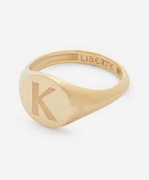 Liberty - 9ct Gold Initial Liberty Signet Ring - K image number 2