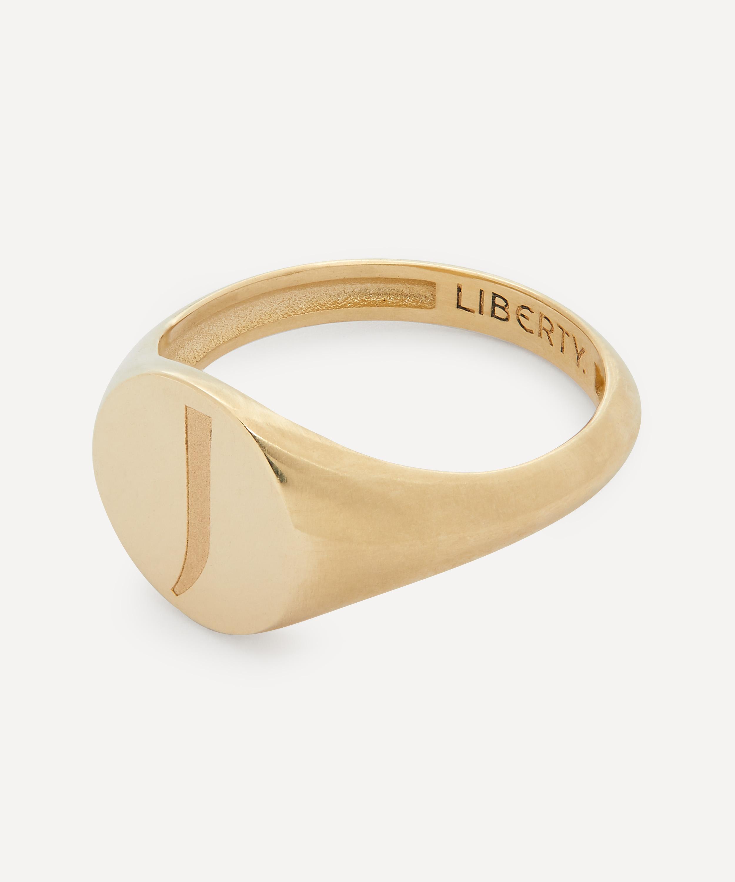 Liberty - 9ct Gold Initial Liberty Signet Ring - J image number 2