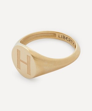Liberty - 9ct Gold Initial Liberty Signet Ring - H image number 2