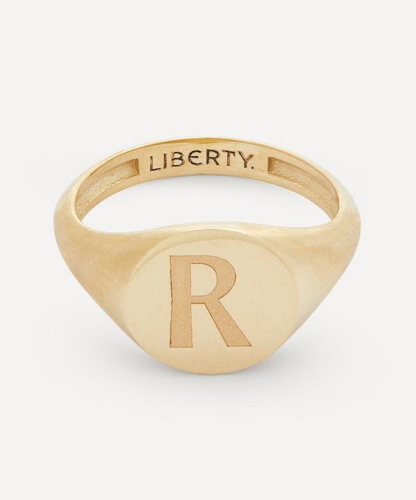 Liberty - 9ct Gold Initial Liberty Signet Ring - R image number null