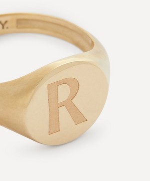 Liberty - 9ct Gold Initial Liberty Signet Ring - R image number 3