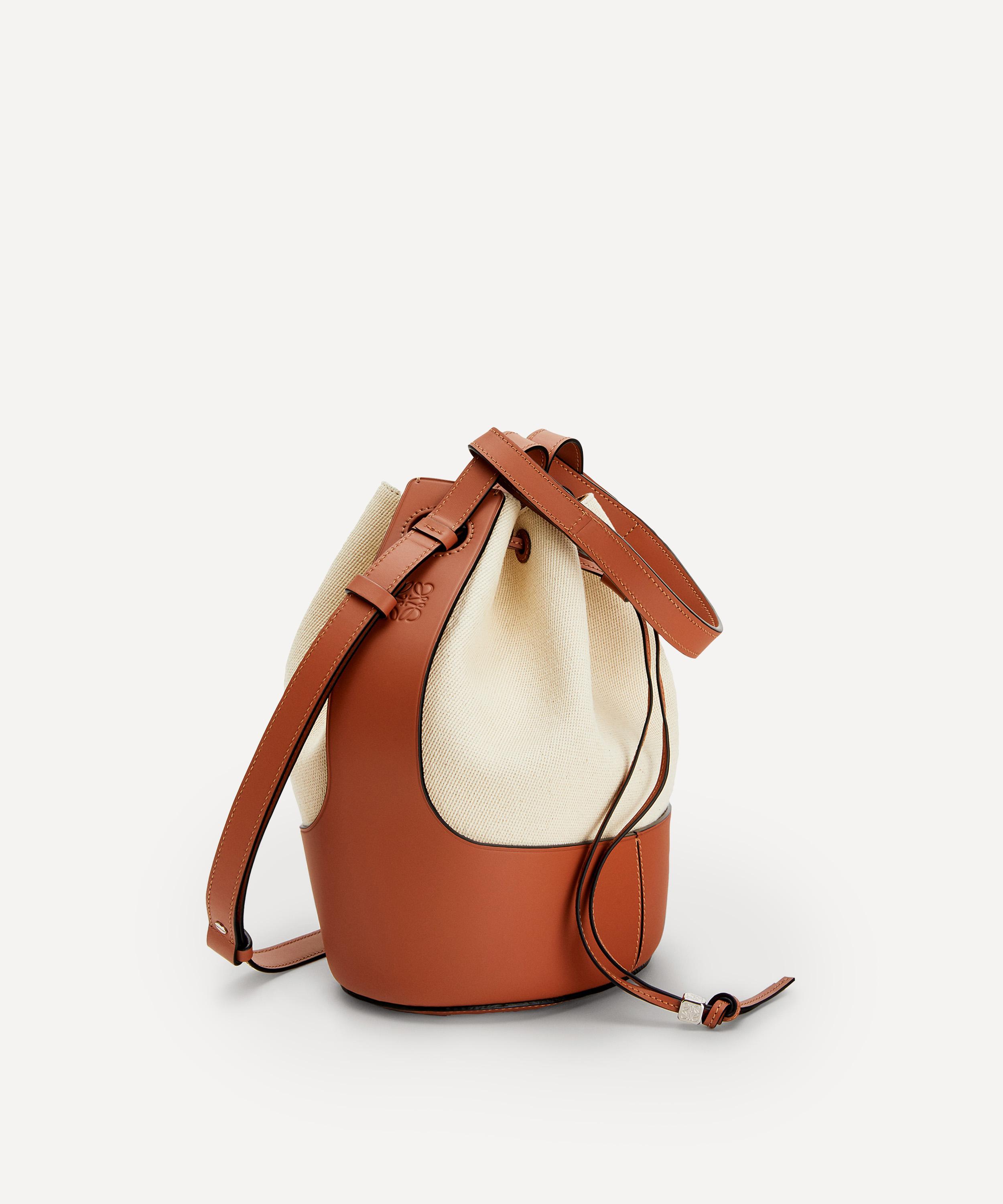 Loewe Balloon Canvas Bucket Bag in White